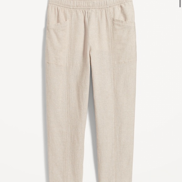 NWT OLD NAVY High-Waisted Cropped Linen-Blend Tapered Pants Flax Linen MEDIUM - Picture 1 of 5